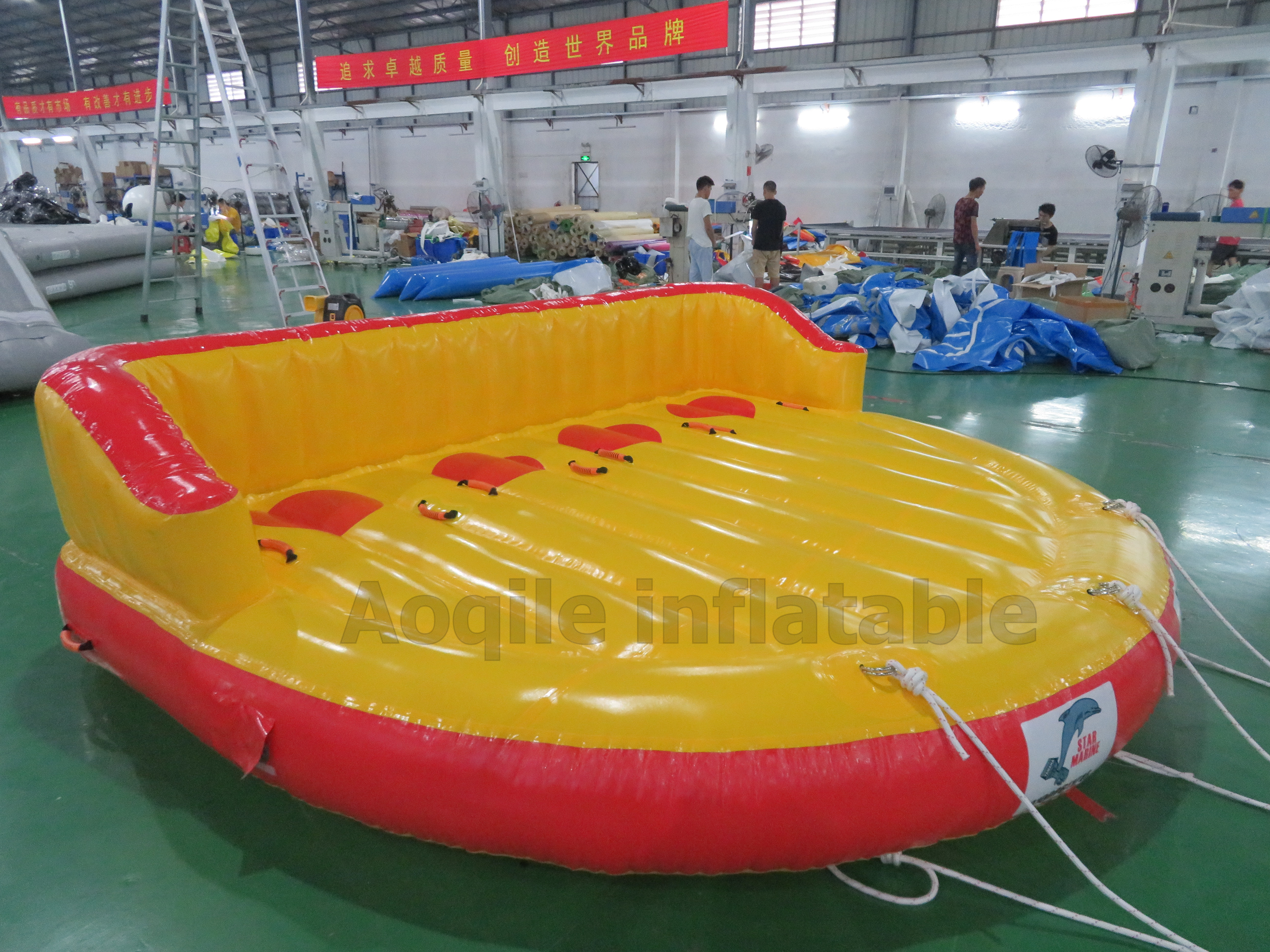 Inflatable 5 people Donut Boat Ride Towable Water Boat Fly Tube For Water Sport Games