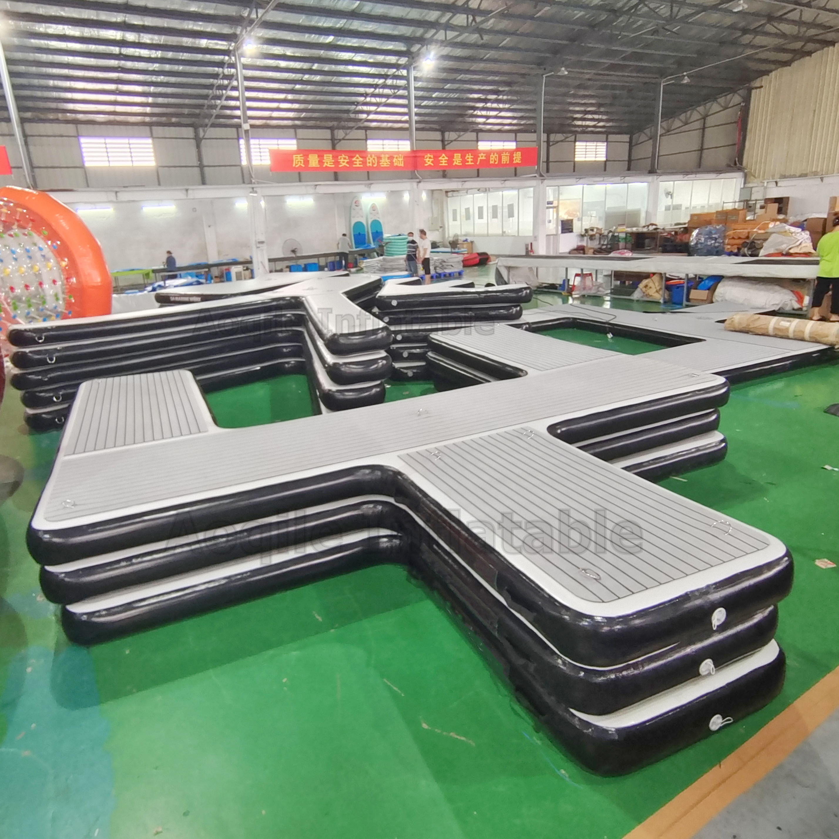 Non-Slip Drop Stitch Floating Inflatable Boat Dock Jet Ski Dock Inflatable U Shape Pontoons For Boat And Yacht Parking