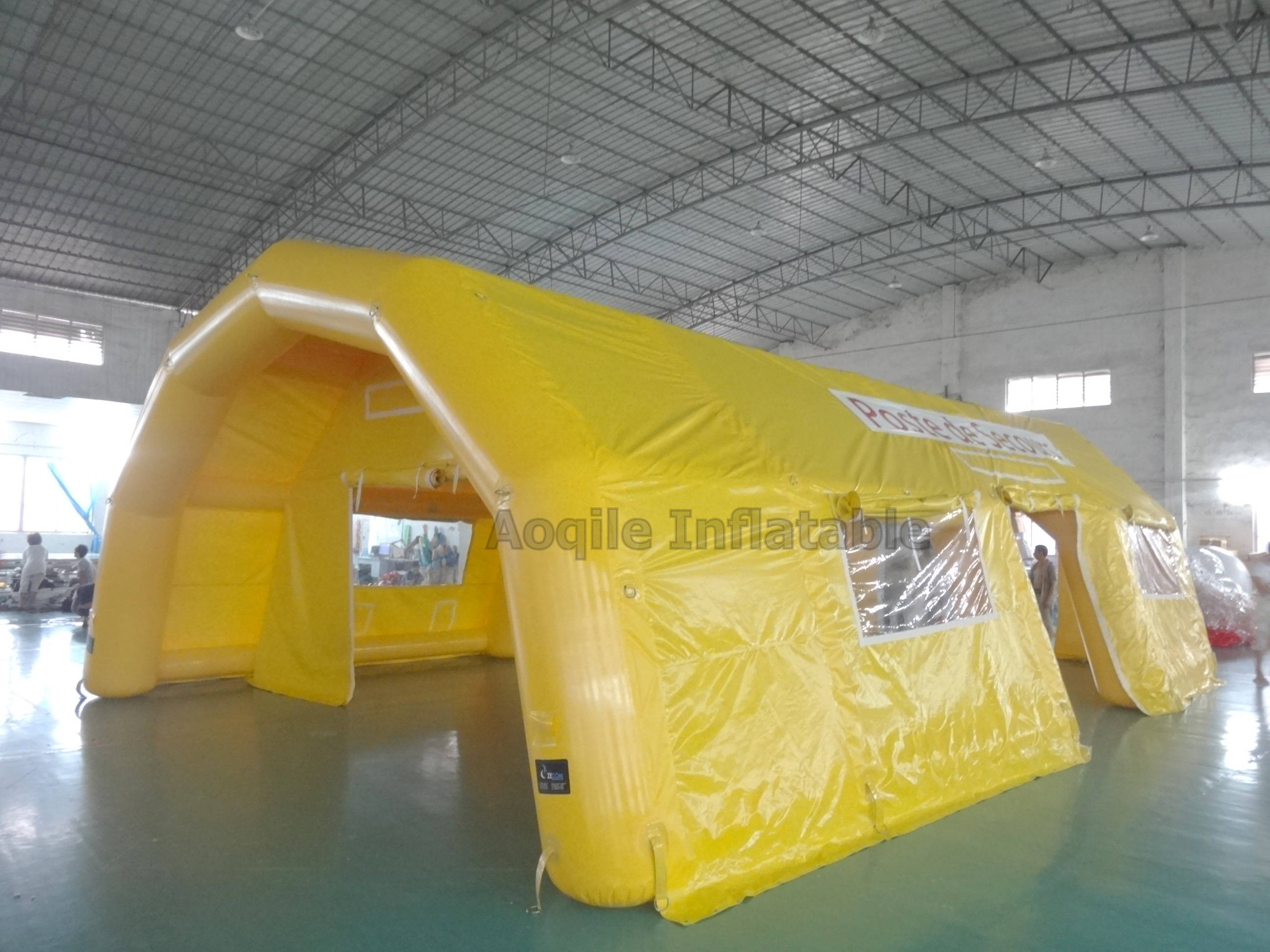 Yellow outdoor inflatable house Airsealed tent stage arch inflatable event tent