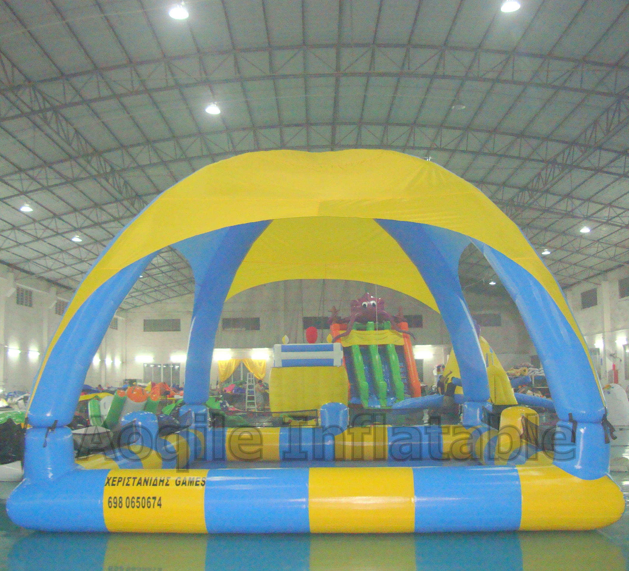 Inflatable Pool Tent With Dome Leisure Tent Water Game Entertainment Tent Equipment