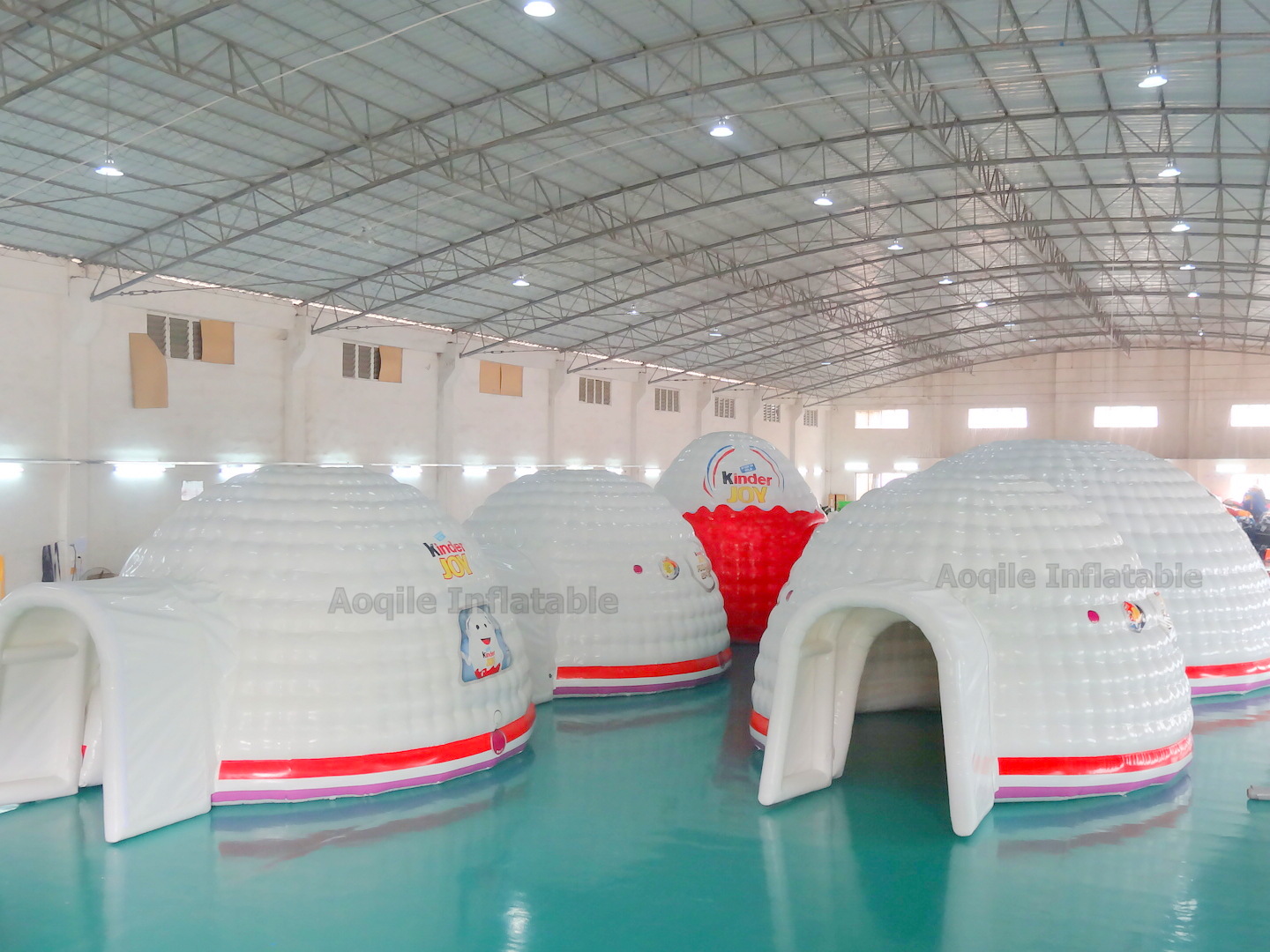 Custom Outdoor Party Iglu Event Dome advertising Tent White and red Inflatable Igloo Tent