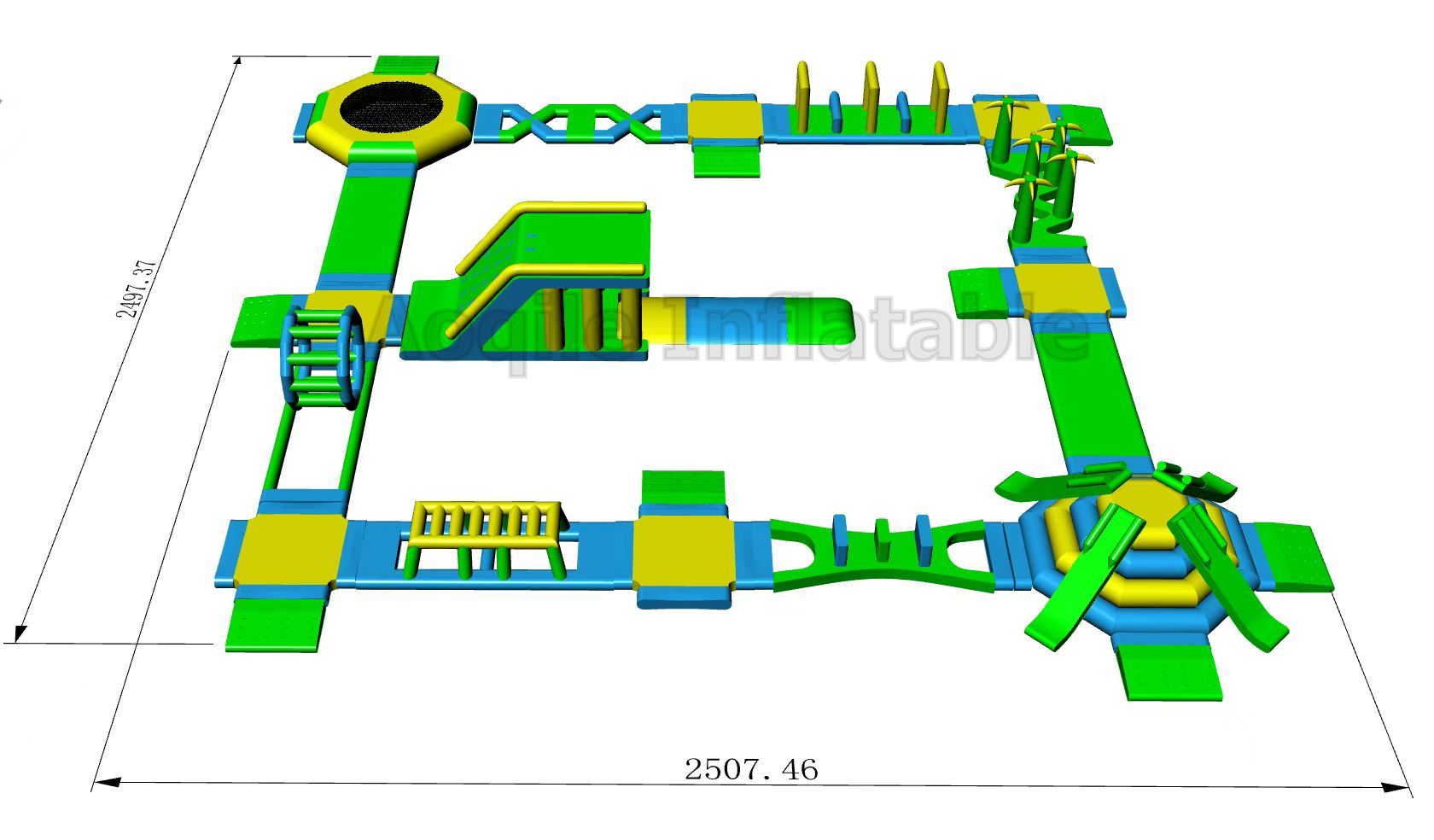 Aoqile inflatables water play equipment sea amusement park aquapark water park inflatable on water