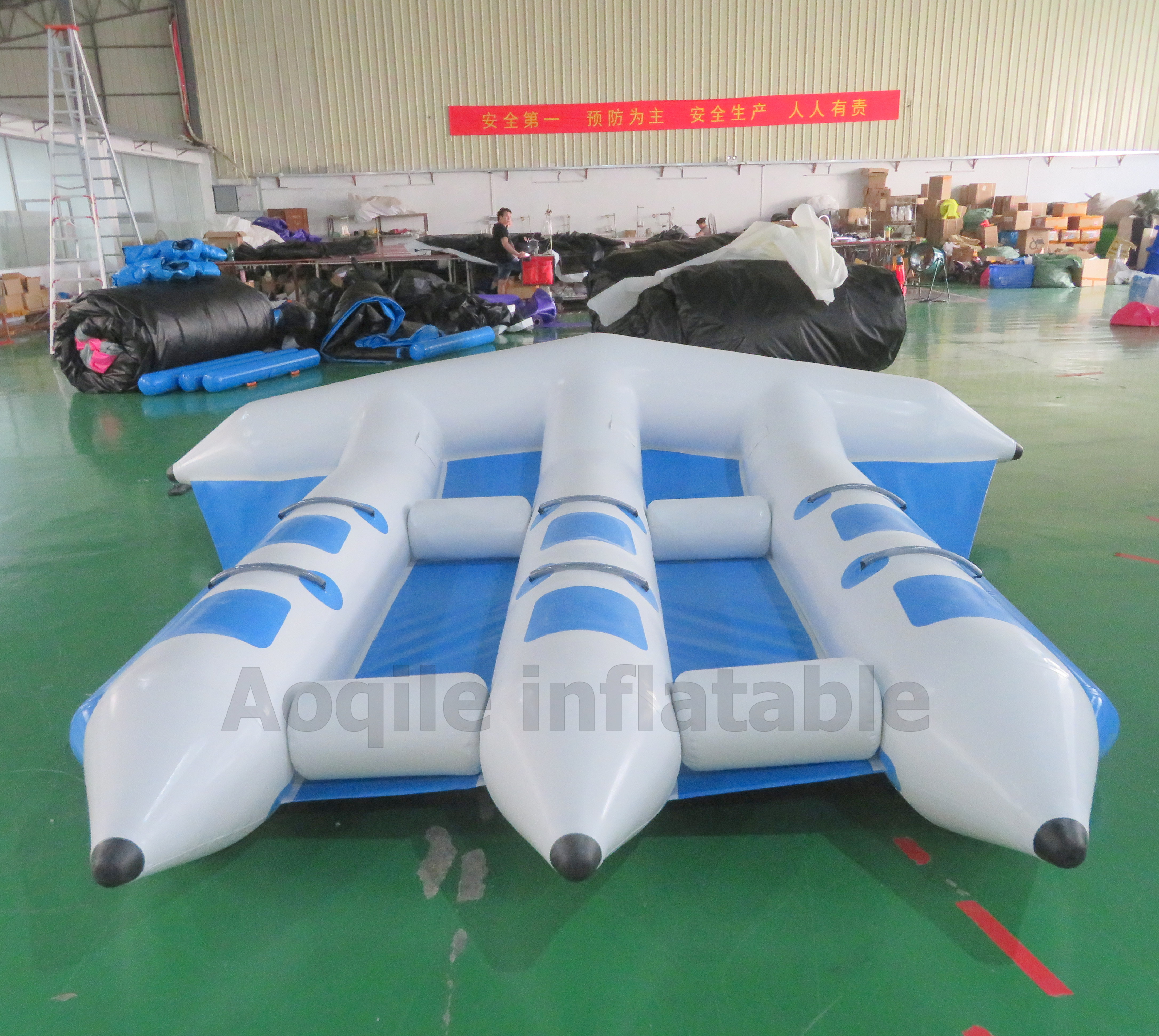 Water sport inflatable fly fish boat water game double banana boat towable tube boat