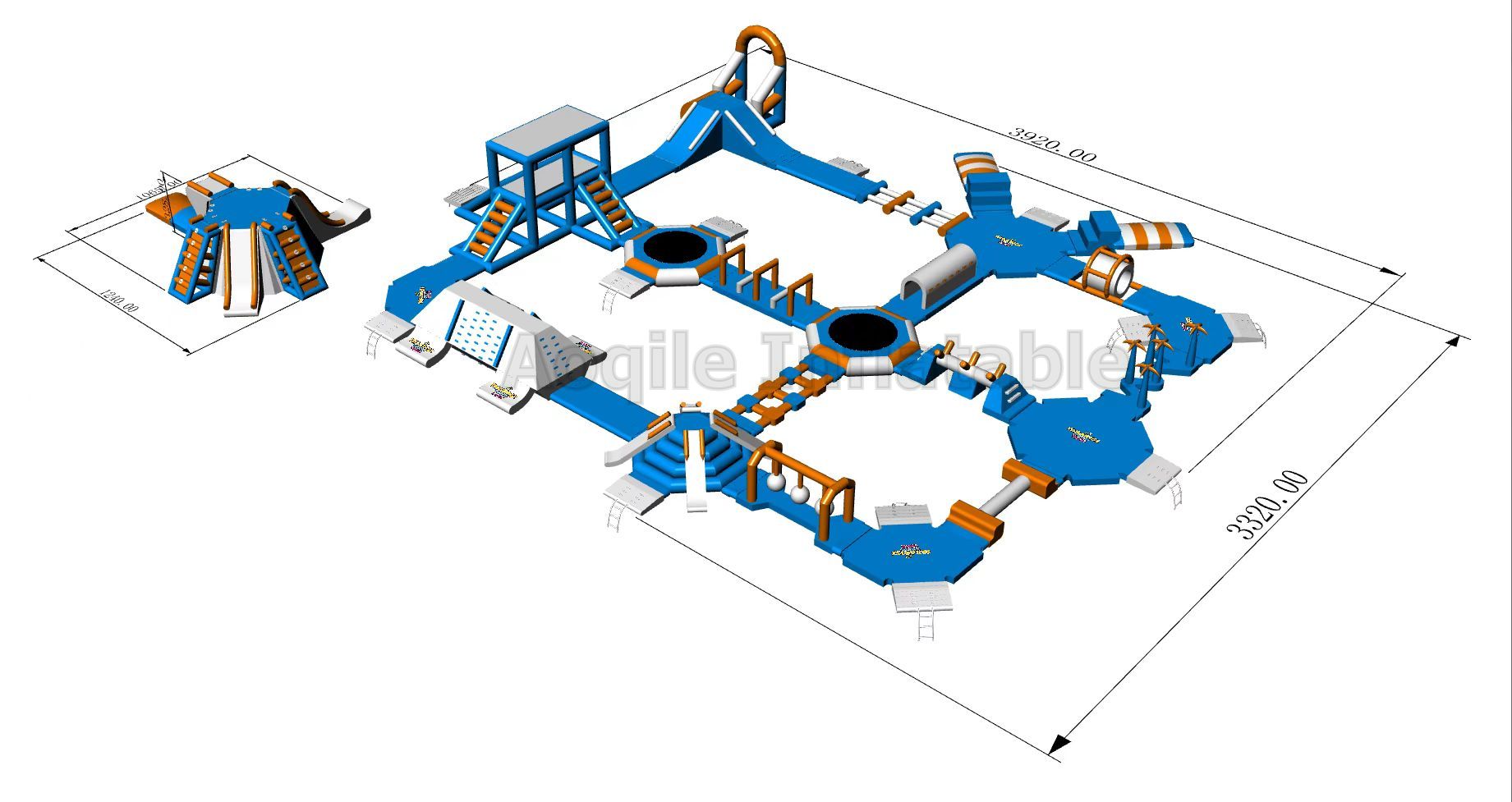 Aoqile inflatables water play equipment sea amusement park aquapark water park inflatable on water