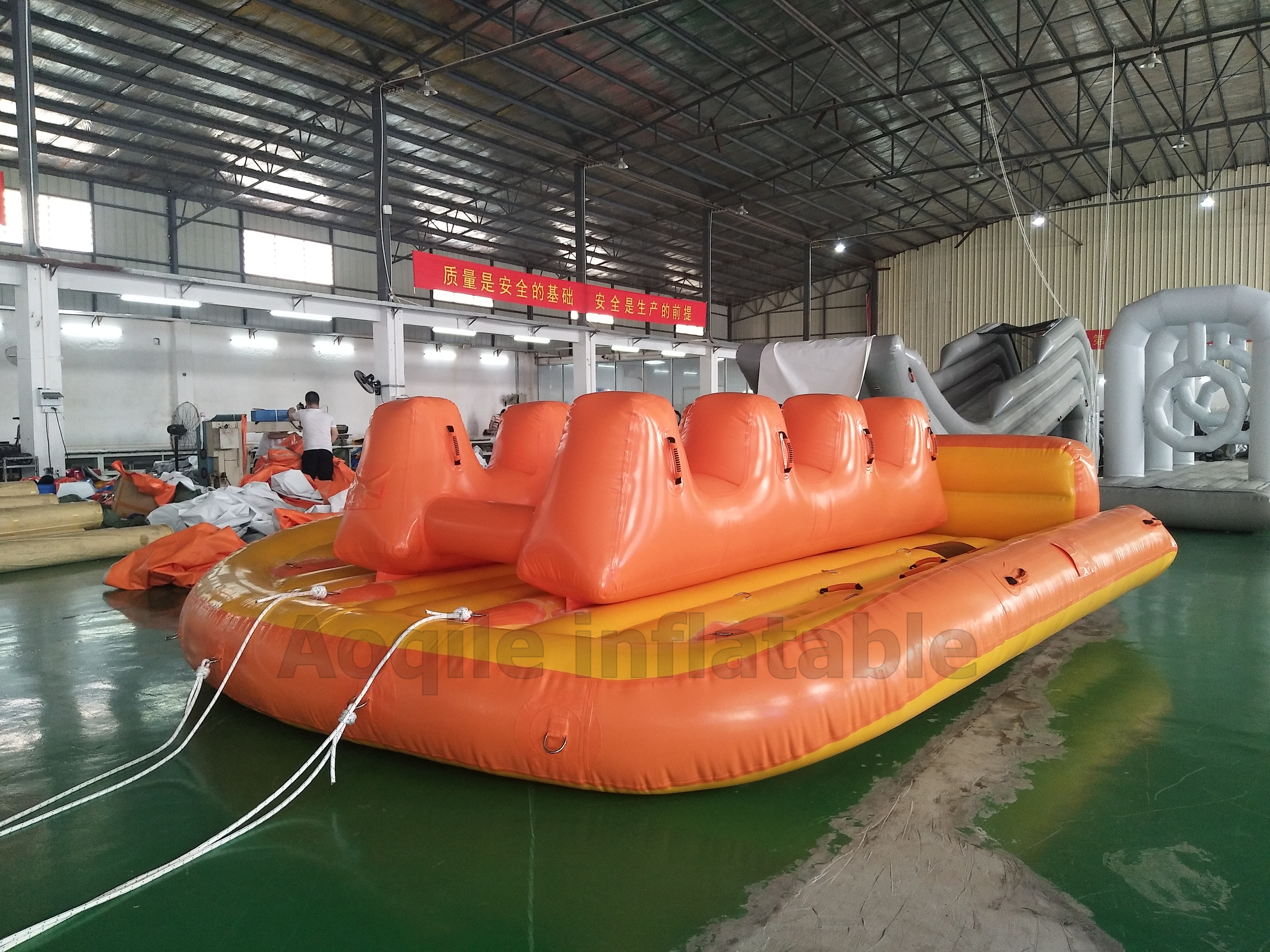 Inflatable 5 people Donut Boat Ride Towable Water Boat Fly Tube For Water Sport Games