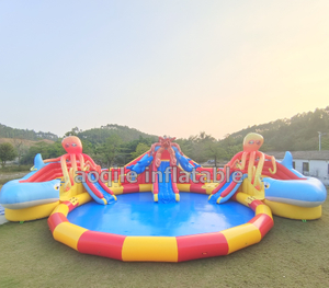 Commercial circular outdoors amusement park swimming pool with filtration system