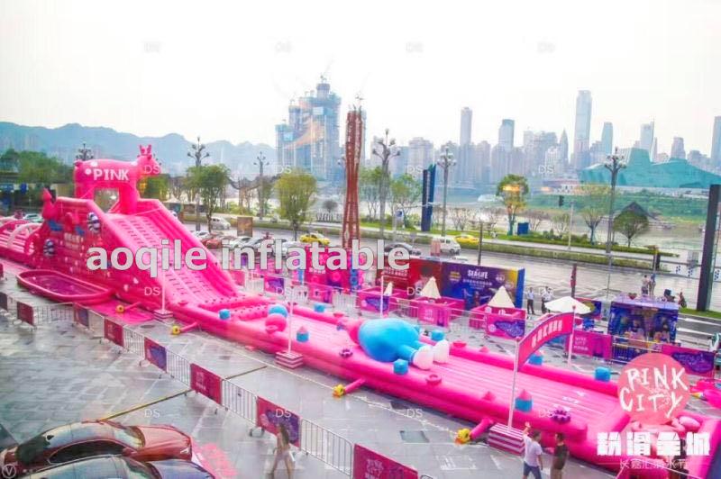 Kids inflatable land water park interesting amusement park for sale