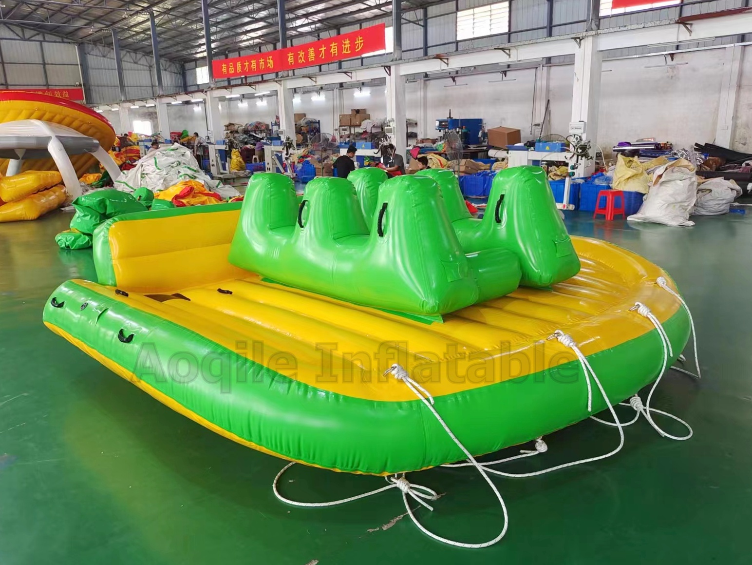 heavy duty PVC 9 Riders Inflatable Banana Slider Towable Flying Sofa Water Bike Pedal Boat, new Banana Slider For 6 to 9 people