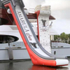 Floating inflatable water yacht slide for boat, inflatable dock boat slide for water games