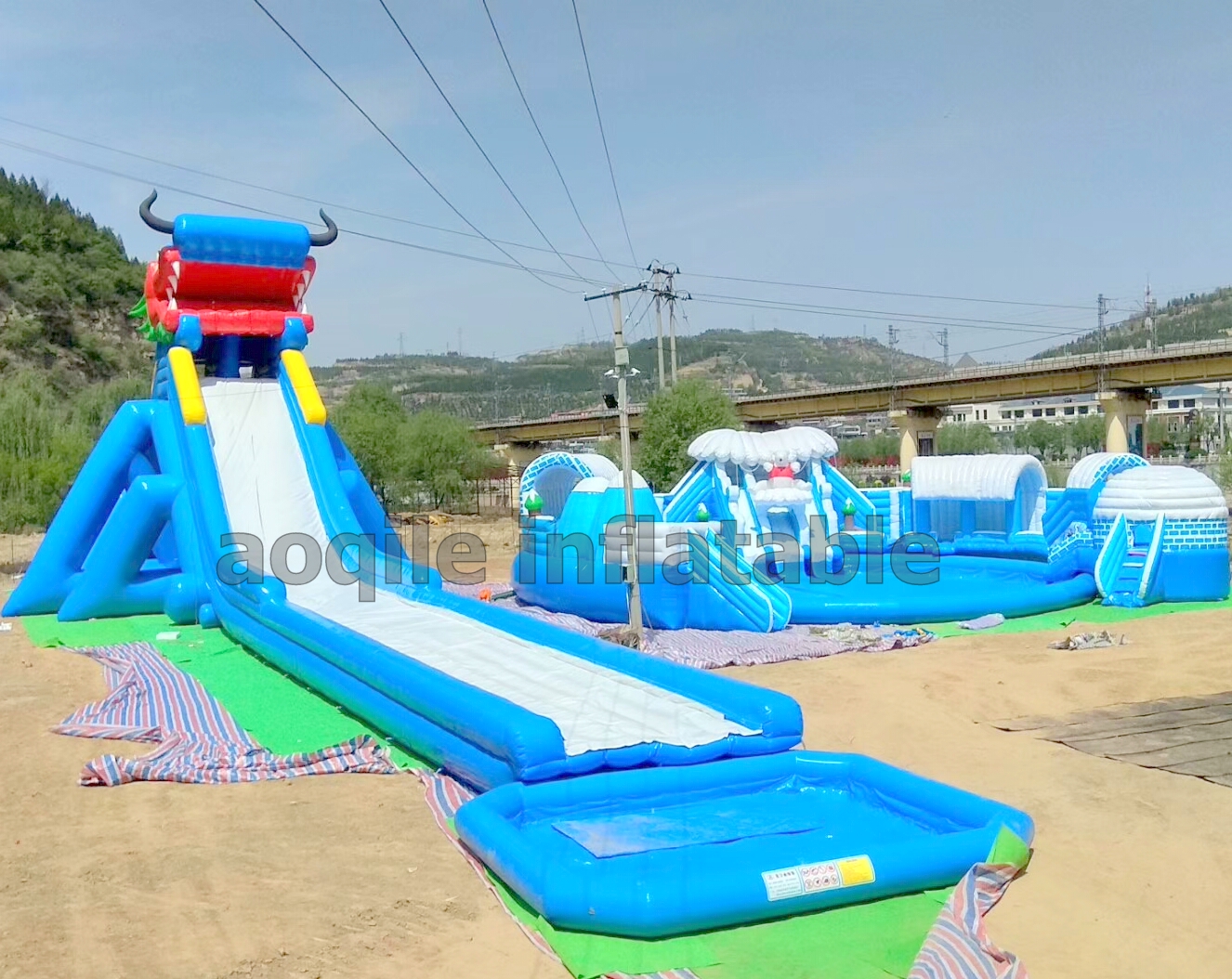 10 meters high adults huge inflatable hippo water slide for beach from China inflatable manufacturer