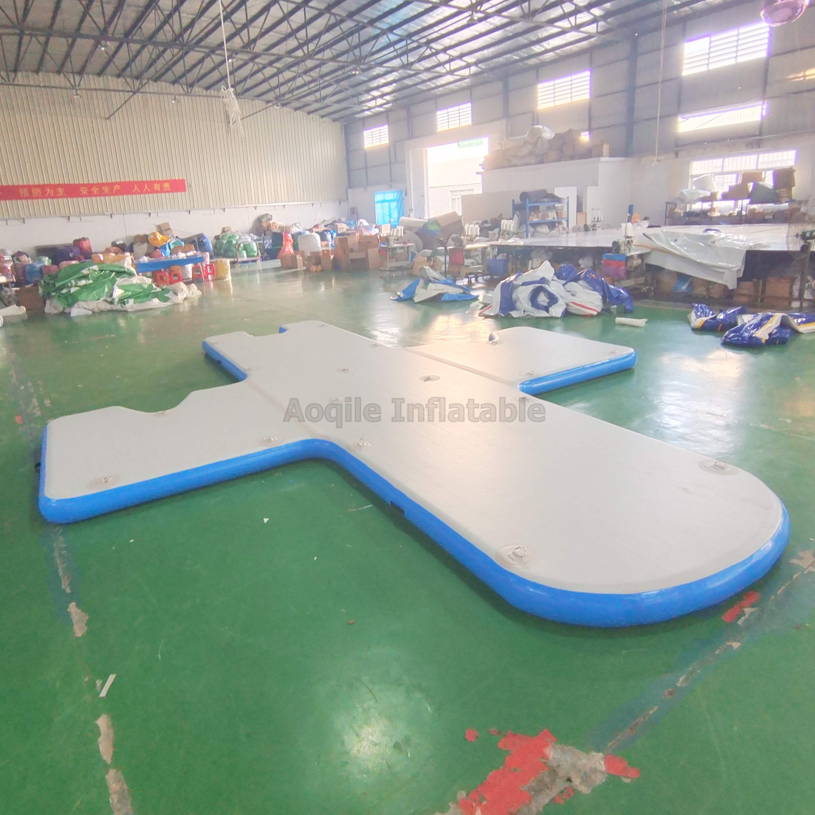 Custom drop stitch E shape Teak foam Motor Boat station inflatable jet ski Floating Dock Platform