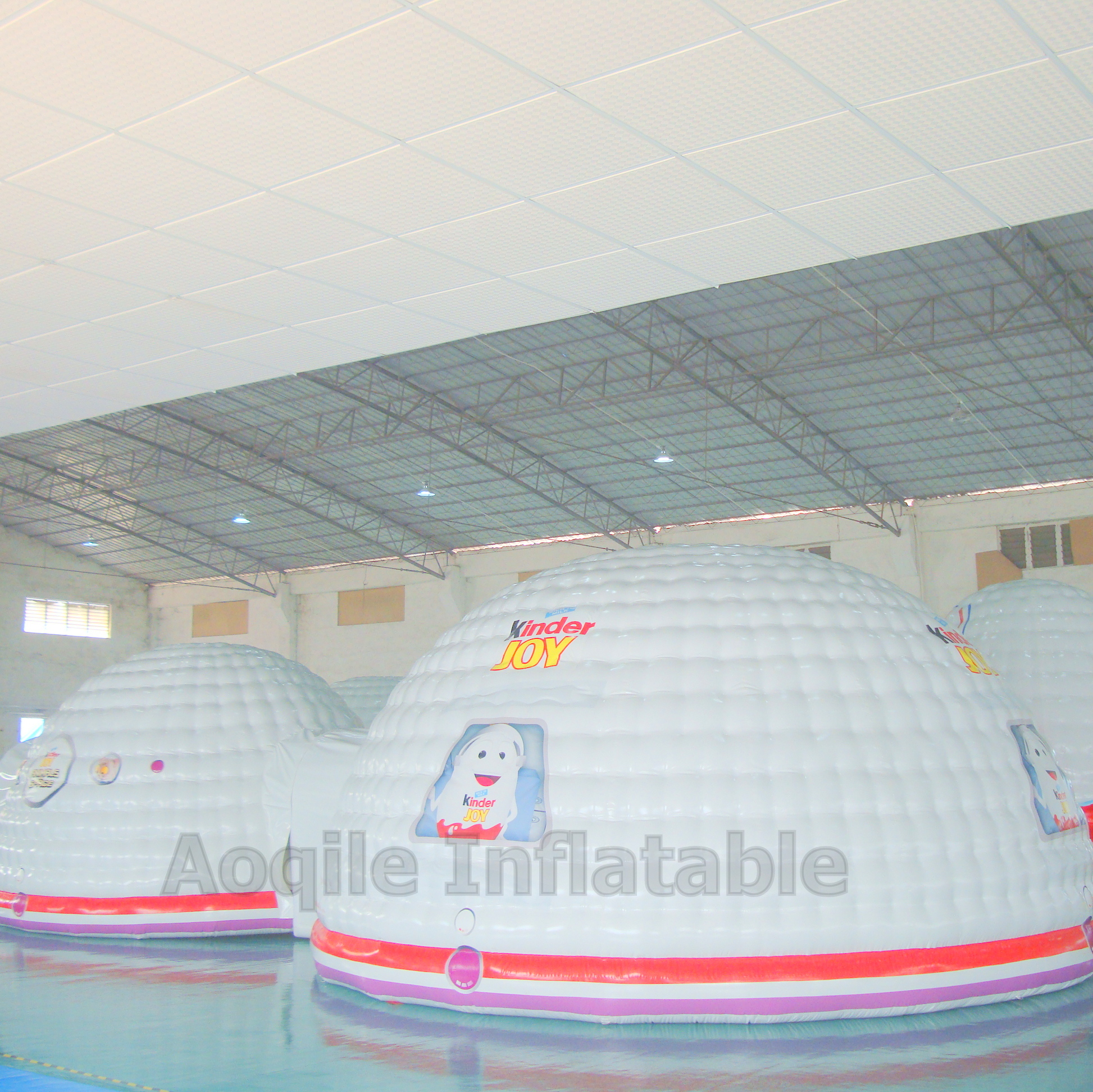 Custom Outdoor Party Iglu Event Dome advertising Tent White and red Inflatable Igloo Tent