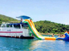 Entertainment Yacht Water Floating Slide PVC Inflatable Pontoon Boat Slide for adult