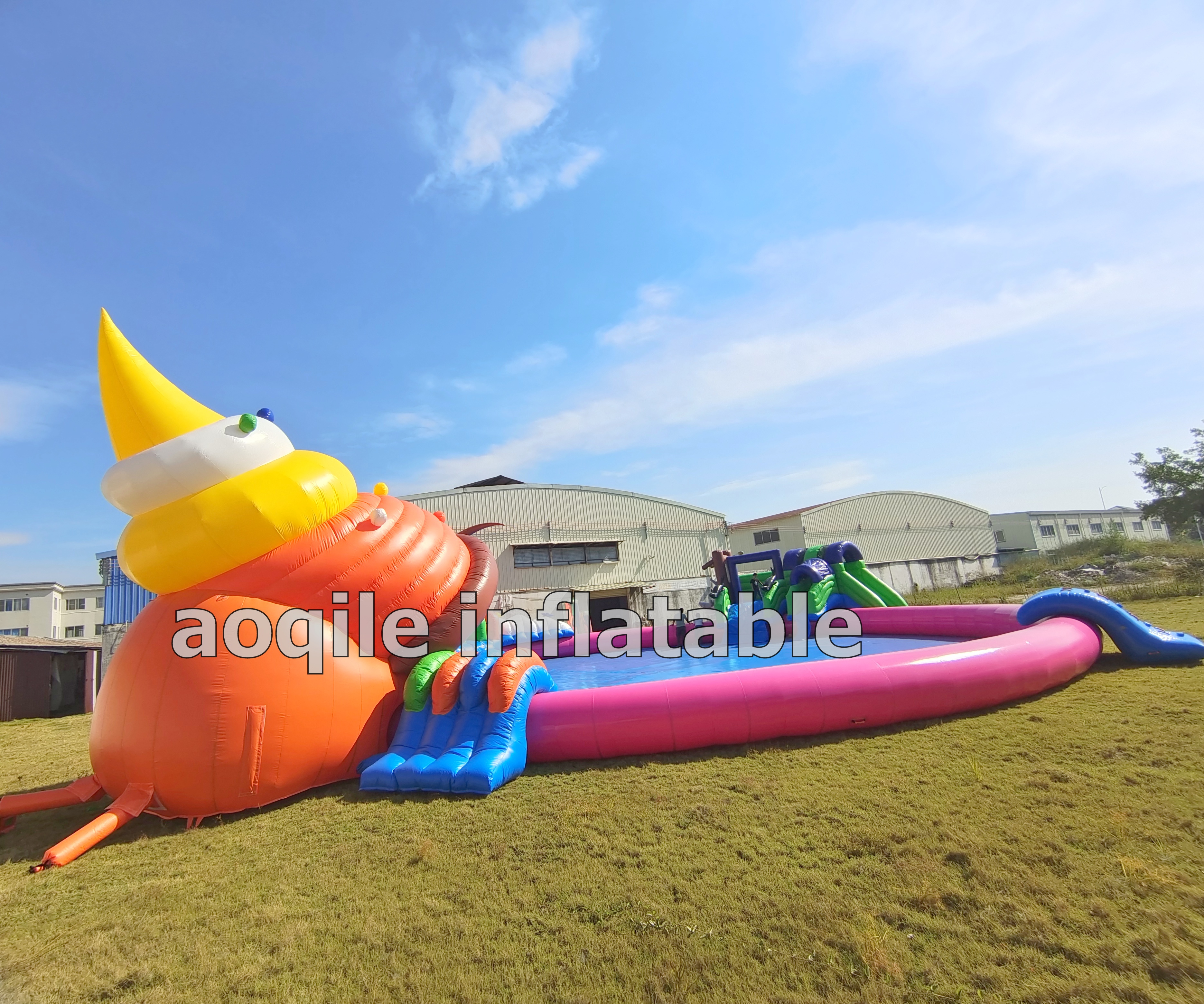 Outdoor Mobile Durable Metal Frame PVC Inflatable Water Slide Swimming Pool for Inflatable Ground Water Park