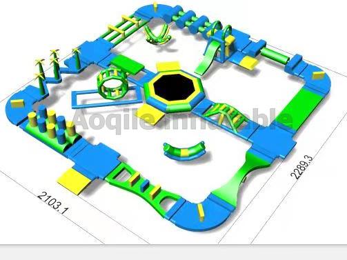 New inflatable floating obstacle inflatable floating water park games for adults equipment