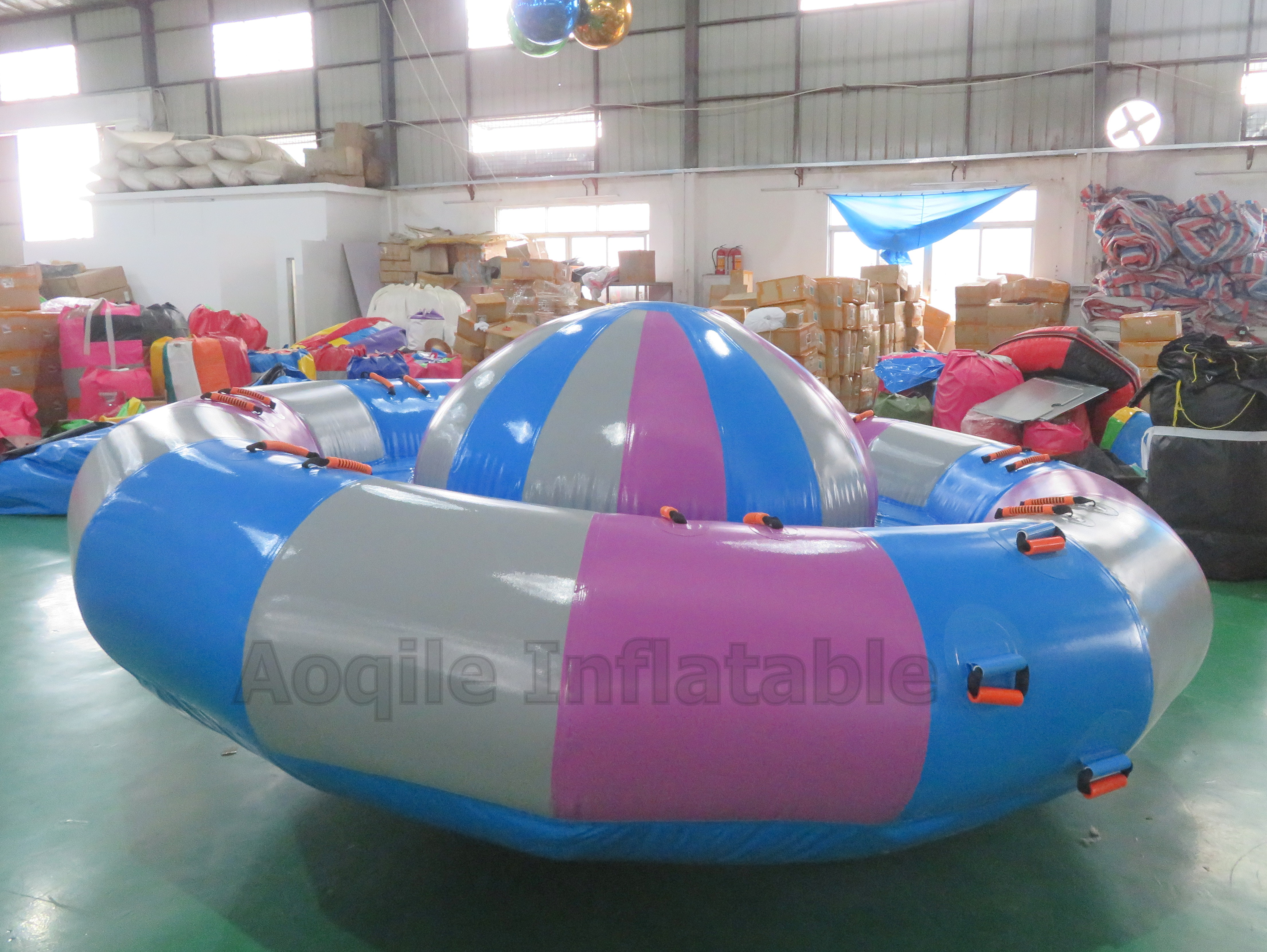 Water Park Commercial UFO Aqua Twister Spinning Rotating Roll 6-8-12 Seats Inflatable Disco Boat for sale