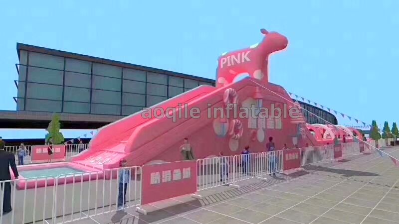 Commercial Big Inflatable Water Slide Park , Popular Style Inflatable Amusement Water Park On Land