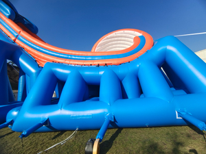 Crazy loudspeaker trampoline park large Inflatable Floating Pool water rotate Slide