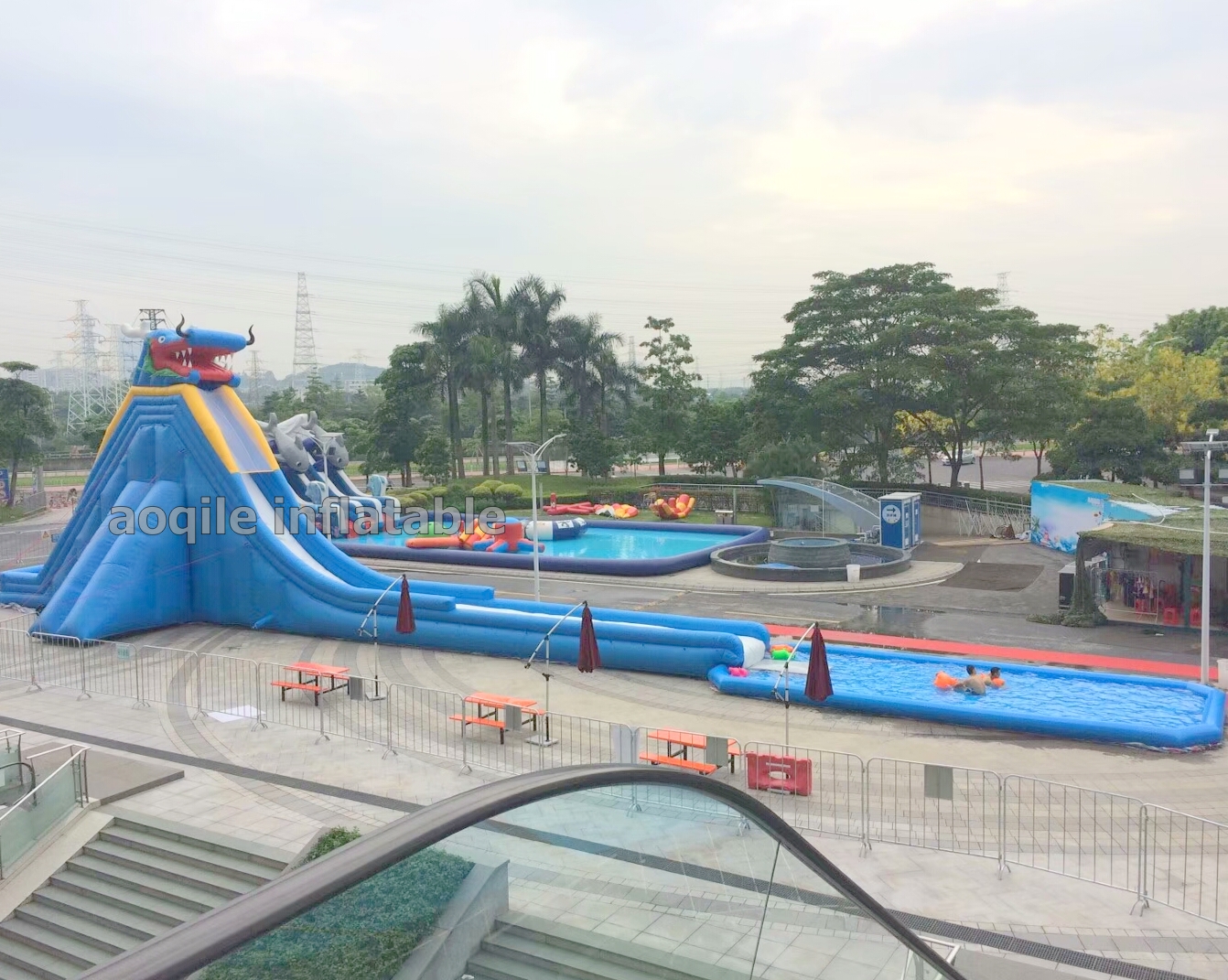 10 meters high adults huge inflatable hippo water slide for beach from China inflatable manufacturer