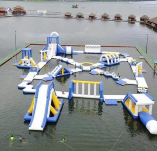 New inflatable floating obstacle inflatable floating water park games for adults equipment