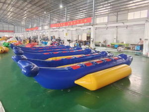 Classic Design 8 Person Portable 0.9mm PVC Tarpaulin Water Sports Inflatable Towable Banana Boat /Jet Ski Towable Ski Tube