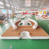 Inflatable Floating Sun Deck Floating Island Lounge Party Leisure Platform Inflatable Floating Party Dock With Tents