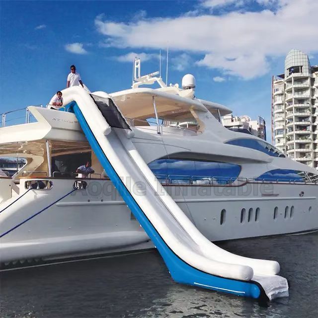 Factory Customized 5M height Boat Dock Slide Inflatable Slide Inflatable Yacht Slide for Sale