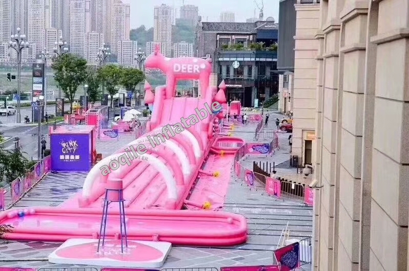 Commercial Big Inflatable Water Slide Park , Popular Style Inflatable Amusement Water Park On Land