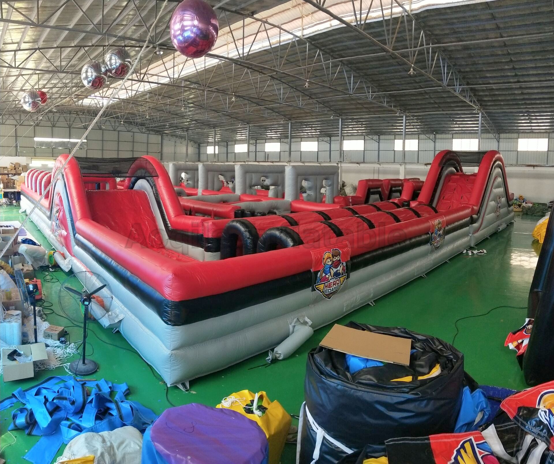 Custom Big Bounce House Trampoline Park Inflatable Theme Park Games with Side, Obstacle Course