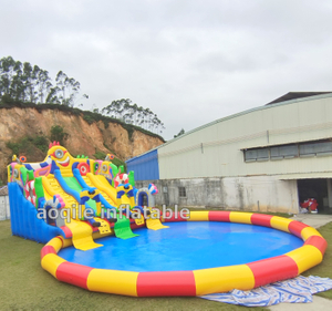 Outdoor Mobile Durable Metal Frame PVC Inflatable Water Slide Swimming Pool for Inflatable Ground Water Park