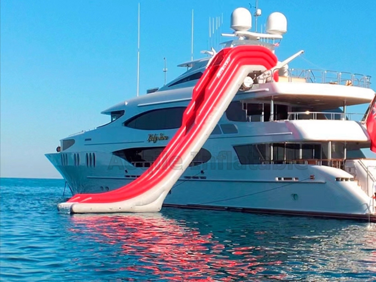 Water inflatable yacht slide