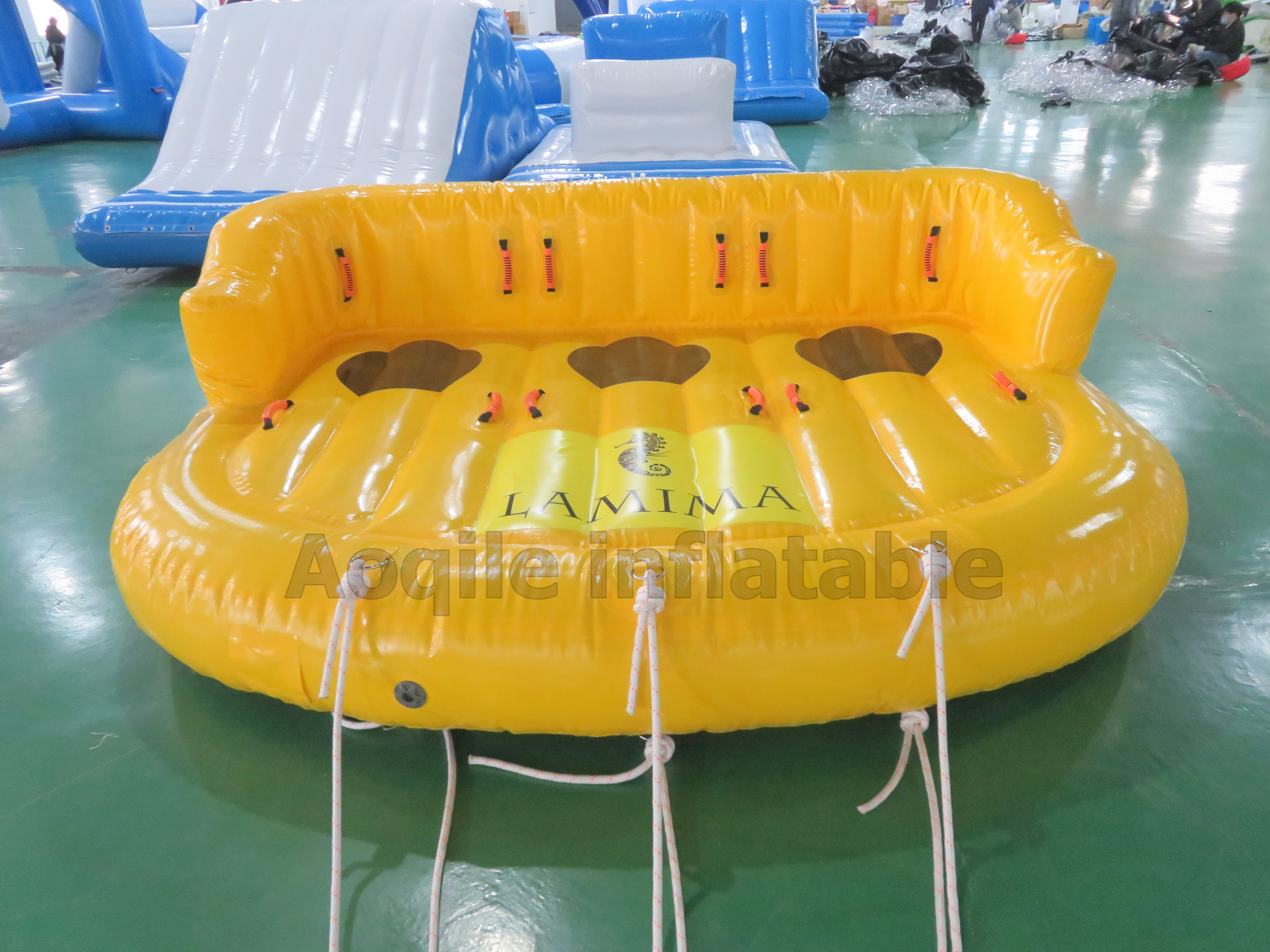 Inflatable 5 people Donut Boat Ride Towable Water Boat Fly Tube For Water Sport Games