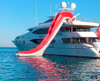 Custom Floating Yacht Water Slide Houseboat Inflatable Yacht Slide,Outdoor Inflatable Floating Water Slide for Yacht
