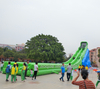 Large 3 Lanes Inflatable Floating Slide 11 M High Huge Inflatable Water Hippo Slide