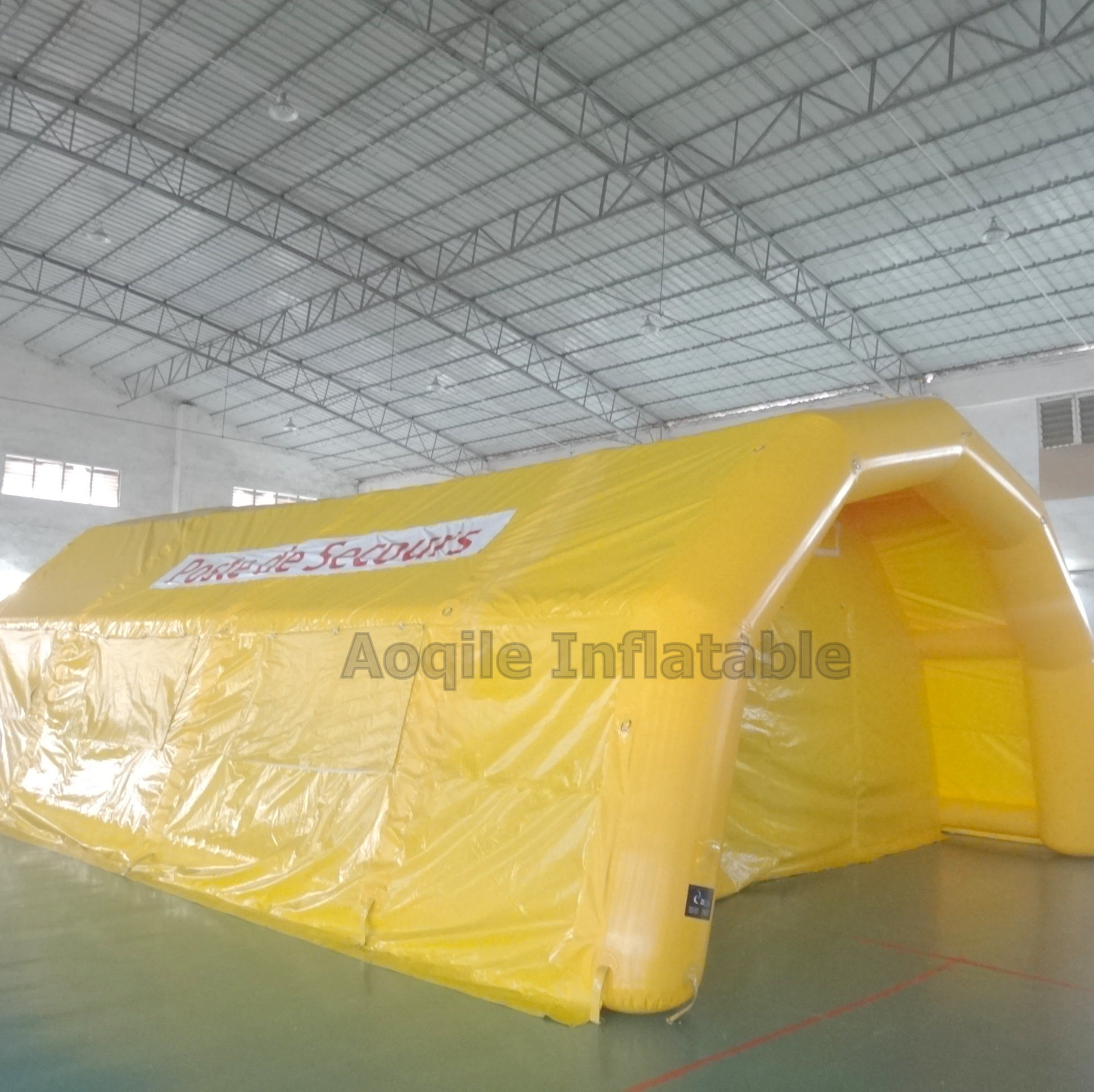 Yellow outdoor inflatable house Airsealed tent stage arch inflatable event tent