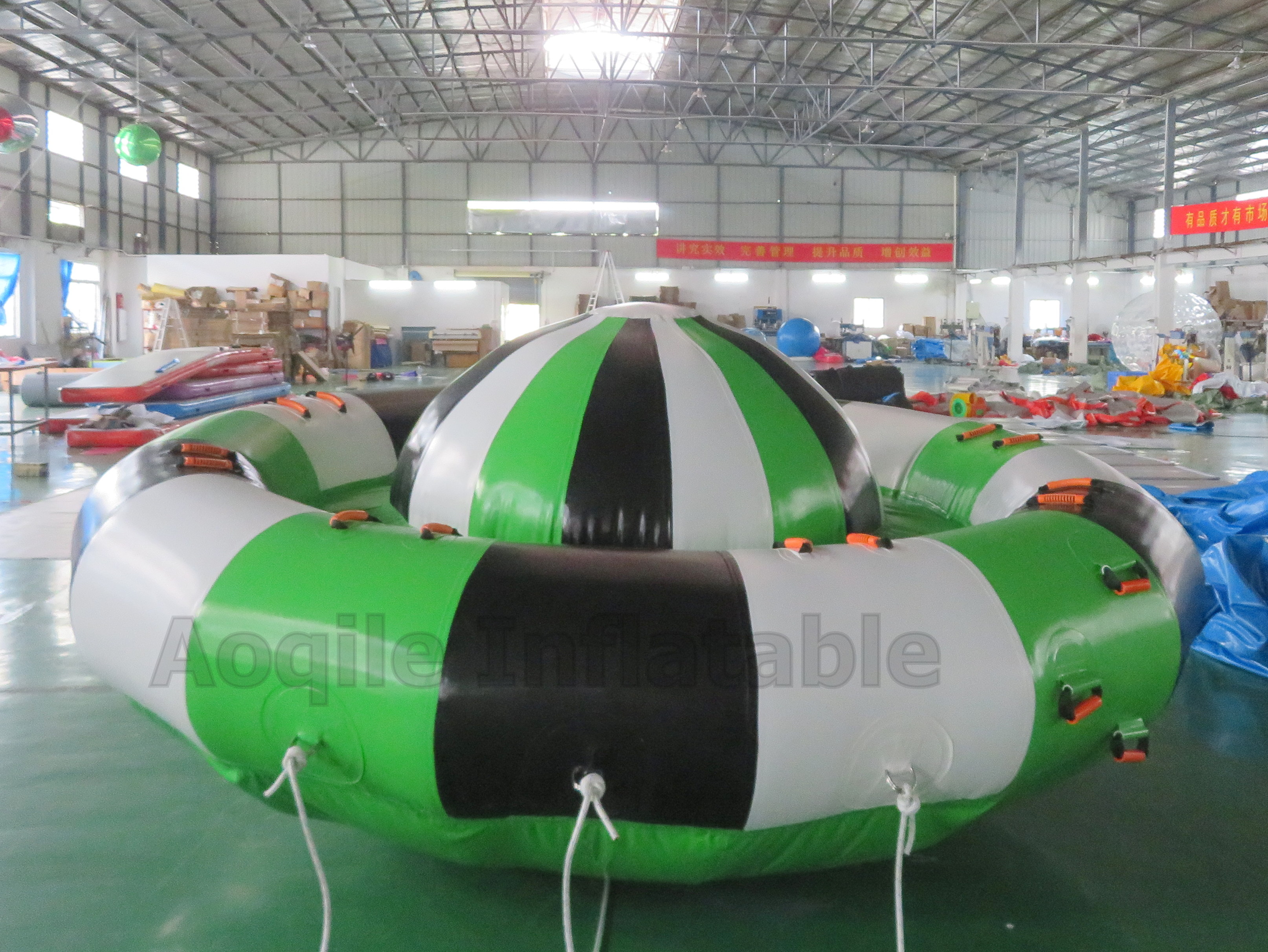 6-10 Persons Inflatable Rotating Water Toys Disco Boat Towable Tube Water Entertainment Crazy UFO Inflatable Disco Boat