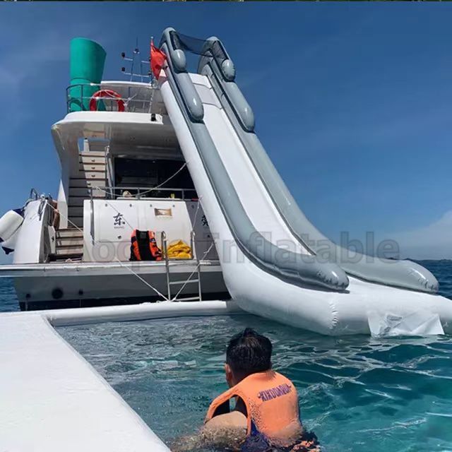 Factory Customized 5M height Boat Dock Slide Inflatable Slide Inflatable Yacht Slide for Sale