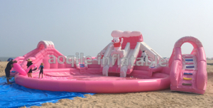 Kids inflatable land water park interesting amusement park for sale