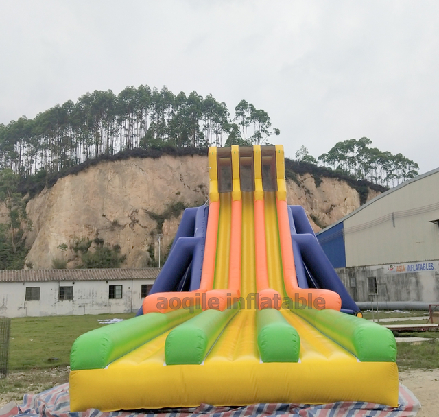 Large 3 Lanes Inflatable Floating Slide 11 M High Huge Inflatable Water Hippo Slide