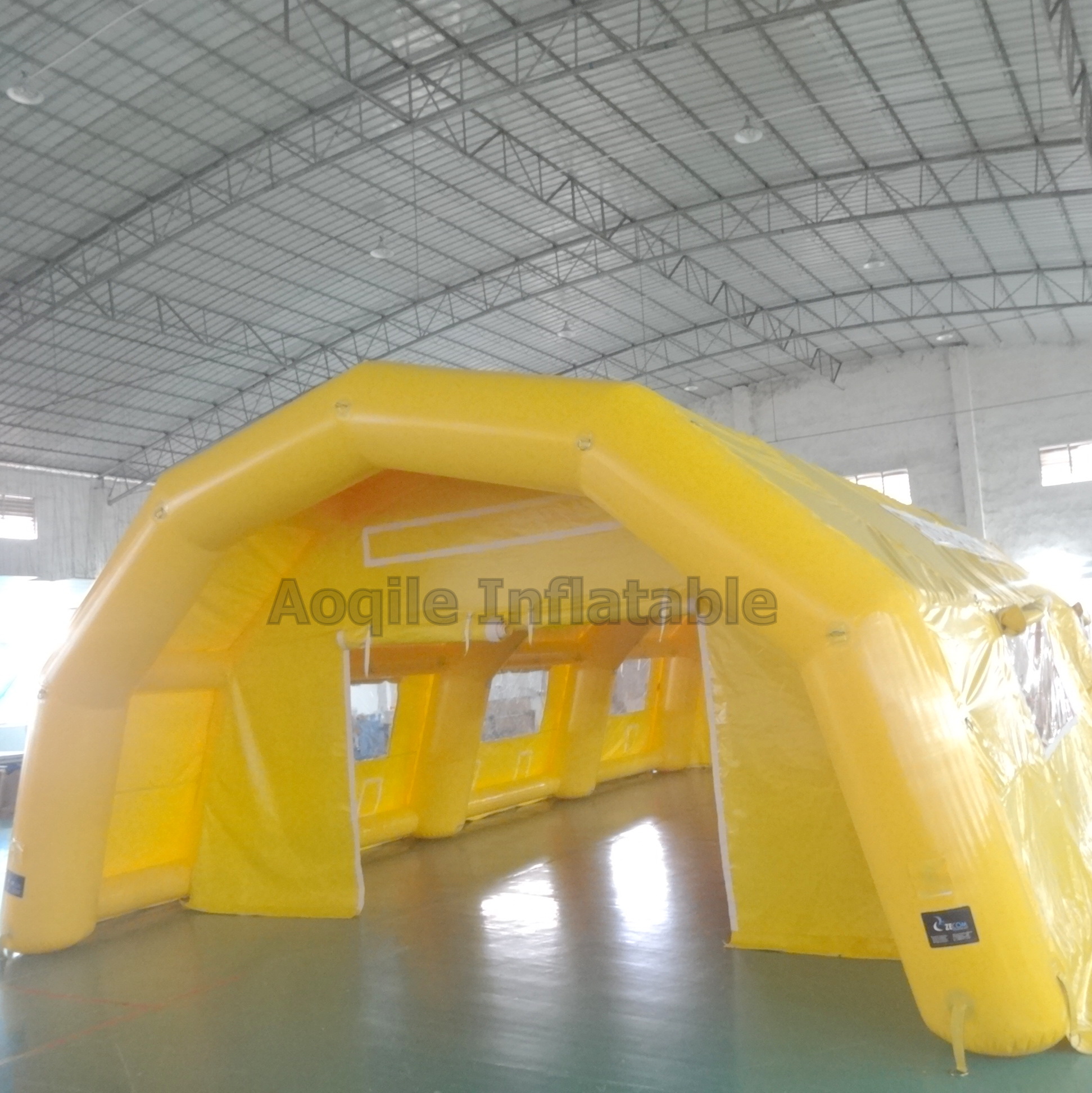 Yellow outdoor inflatable house Airsealed tent stage arch inflatable event tent