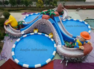 Commercial Water Park Equipment Inflatable Ground Ocean World Water Park On Land