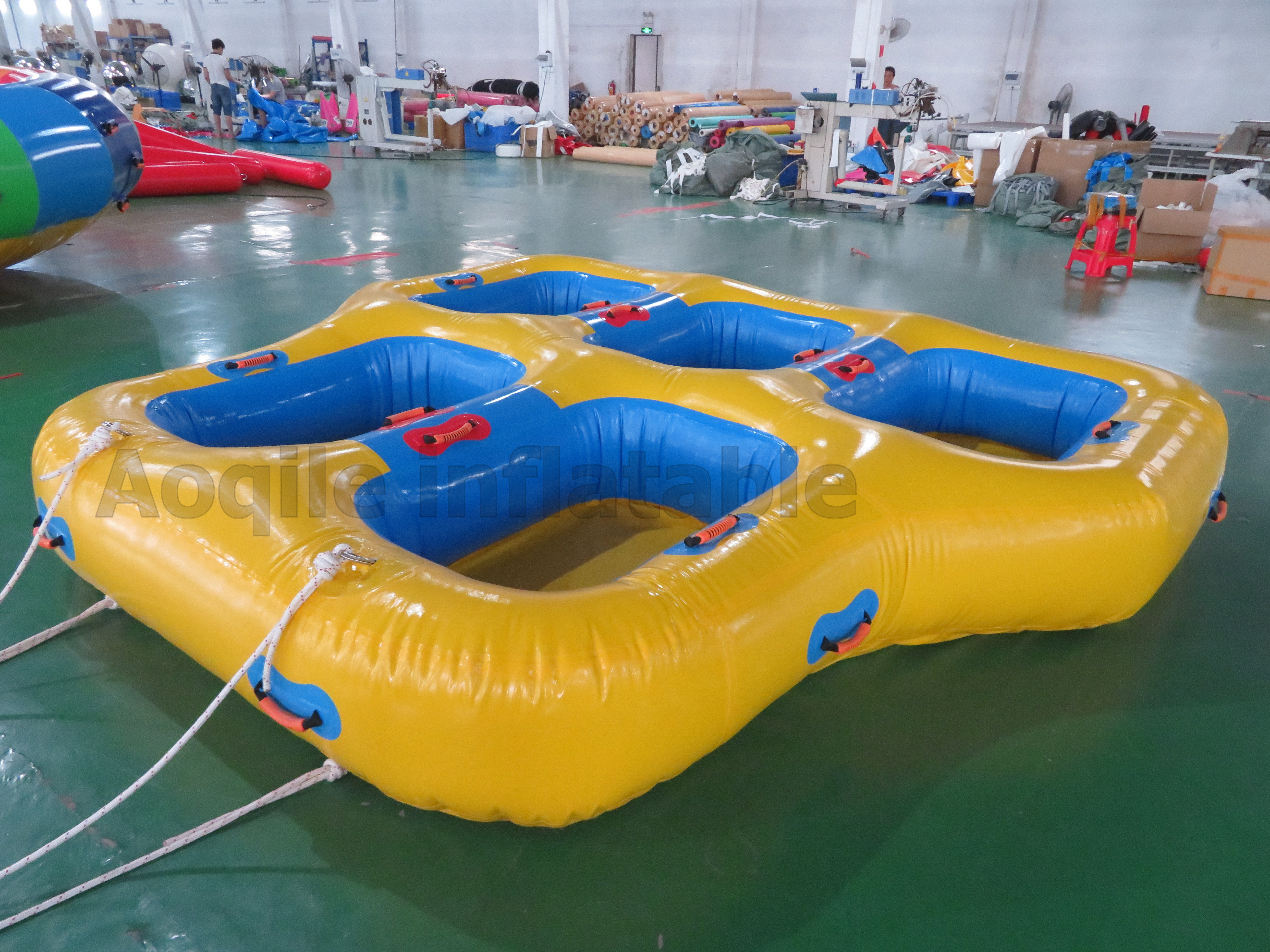 Inflatable 5 people Donut Boat Ride Towable Water Boat Fly Tube For Water Sport Games