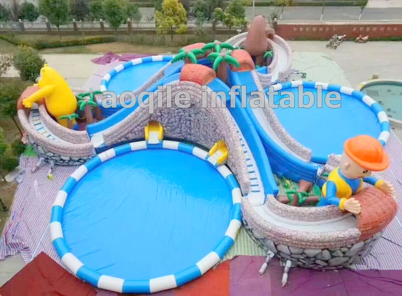 Commercial circular outdoors amusement park swimming pool with filtration system