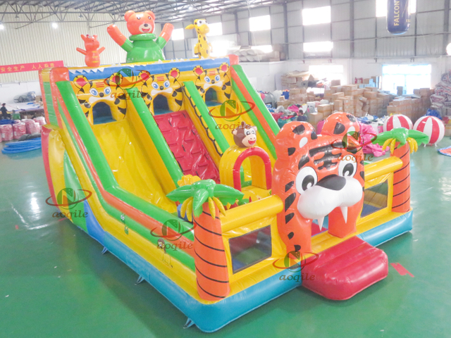 Aoqile High - Quality Outdoor Land Inflatable Tiger - Shaped Slide for Enents