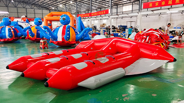 Customized Stimulus limit Water Sports Inflatable towable flying fish for PVC Tarpaulin