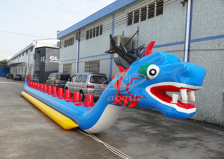 New Design Water Sports Entertainments single row 12 Person 0.9mm PVC Tarpaulin towable Inflatable Dragon Boat