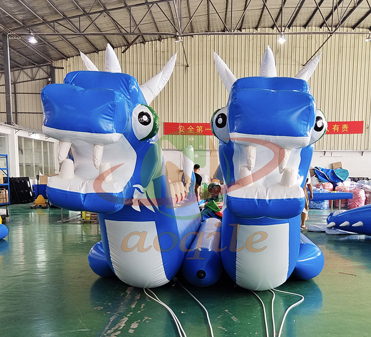 Hot Selling Inflatable Towed Flying Fish Water Sports Game Double Pipe Inflatable Dragon Boat