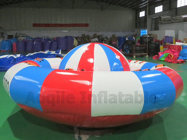 Hot Sale Water Toy Inflatable Airship Crazy Flying Saucer rotate Towable Disco Boat