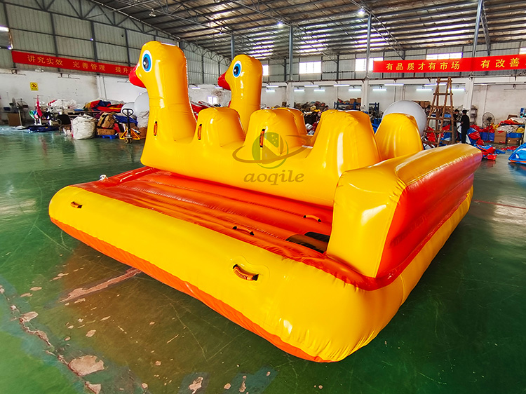 Funny Yellow Duck Inflatable Water Sports Game Banana Boat Flying Fish Water Ski Towable