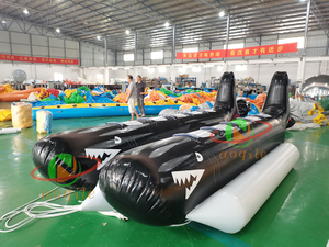 Factory direct sea water park 10 seats inflatable boat water game banana boat with repair it 0.9mm PVC tarpaulin water sports